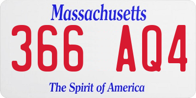 MA license plate 366AQ4