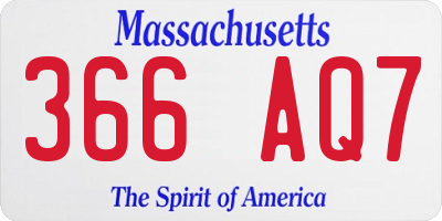 MA license plate 366AQ7