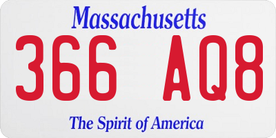 MA license plate 366AQ8