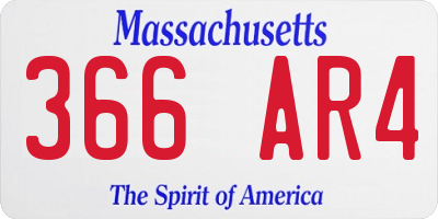 MA license plate 366AR4