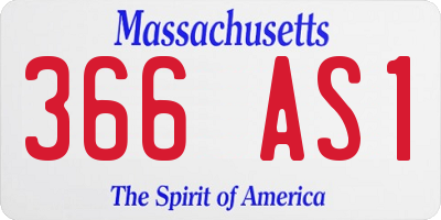 MA license plate 366AS1