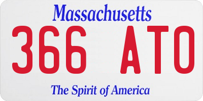 MA license plate 366AT0