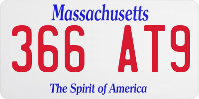 MA license plate 366AT9