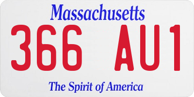 MA license plate 366AU1