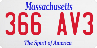 MA license plate 366AV3