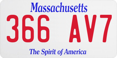 MA license plate 366AV7