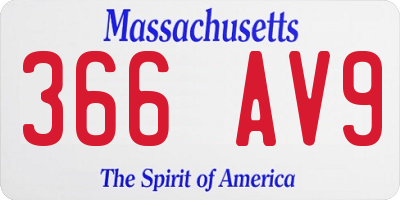 MA license plate 366AV9