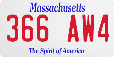 MA license plate 366AW4