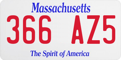 MA license plate 366AZ5