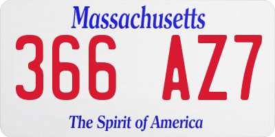 MA license plate 366AZ7