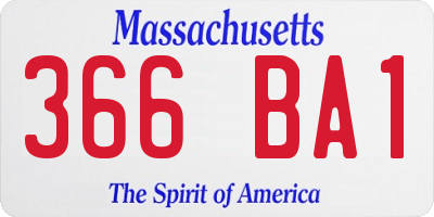 MA license plate 366BA1