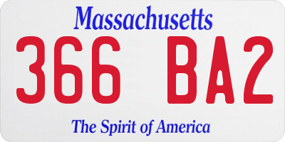 MA license plate 366BA2