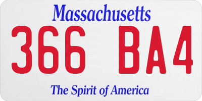 MA license plate 366BA4