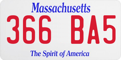 MA license plate 366BA5