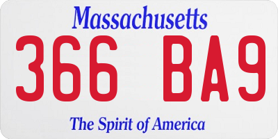 MA license plate 366BA9