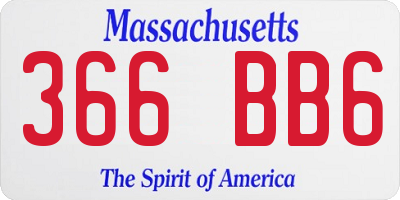 MA license plate 366BB6