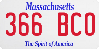 MA license plate 366BC0