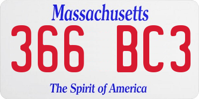 MA license plate 366BC3