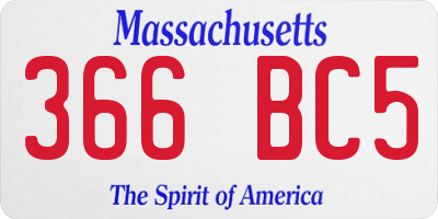 MA license plate 366BC5