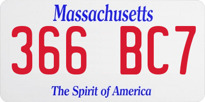 MA license plate 366BC7