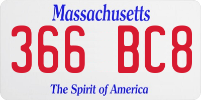 MA license plate 366BC8