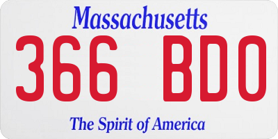MA license plate 366BD0
