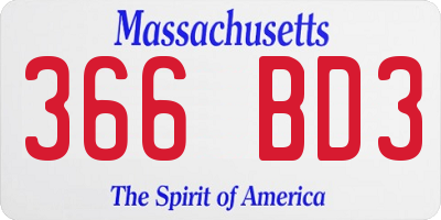 MA license plate 366BD3