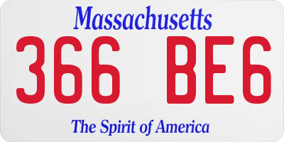 MA license plate 366BE6