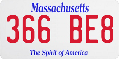 MA license plate 366BE8