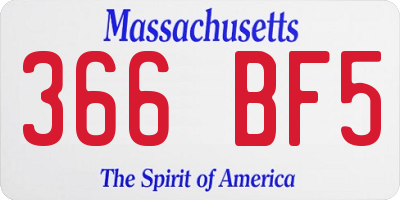 MA license plate 366BF5
