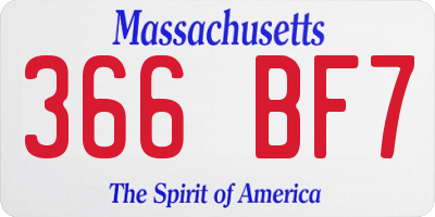 MA license plate 366BF7
