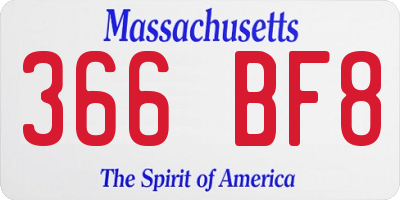 MA license plate 366BF8