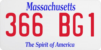 MA license plate 366BG1