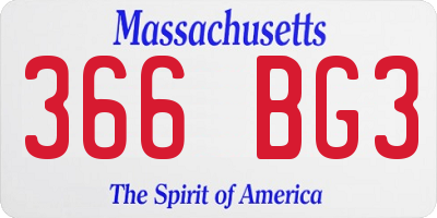 MA license plate 366BG3