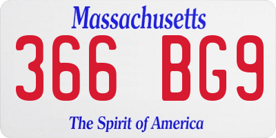 MA license plate 366BG9