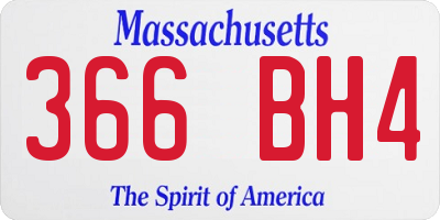 MA license plate 366BH4