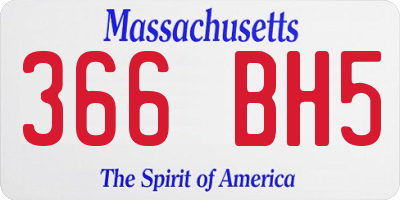 MA license plate 366BH5