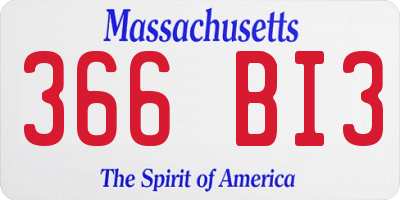 MA license plate 366BI3