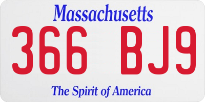 MA license plate 366BJ9