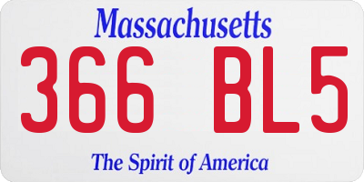 MA license plate 366BL5