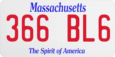 MA license plate 366BL6