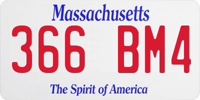 MA license plate 366BM4
