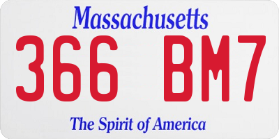 MA license plate 366BM7