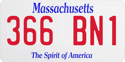 MA license plate 366BN1