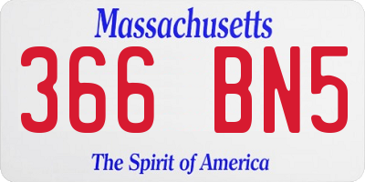 MA license plate 366BN5