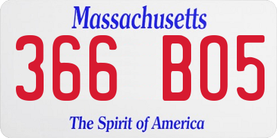 MA license plate 366BO5