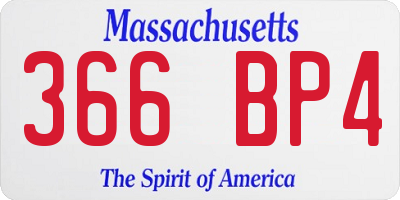MA license plate 366BP4