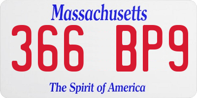 MA license plate 366BP9