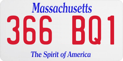 MA license plate 366BQ1