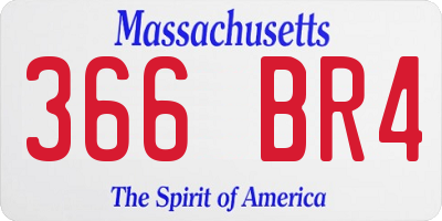 MA license plate 366BR4